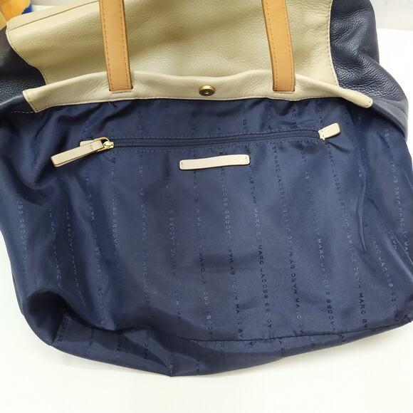 Marc By Marc Jacobs Ivory Pebbled Leather Double Handle Tote Shoulder Bag - Picture 10 of 15